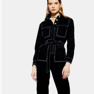 Topshop Black Denim Boiler Suit